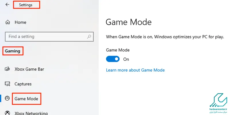 فعال کردن حالت گیم مود ویندوز برای بهینه سازی windows 10