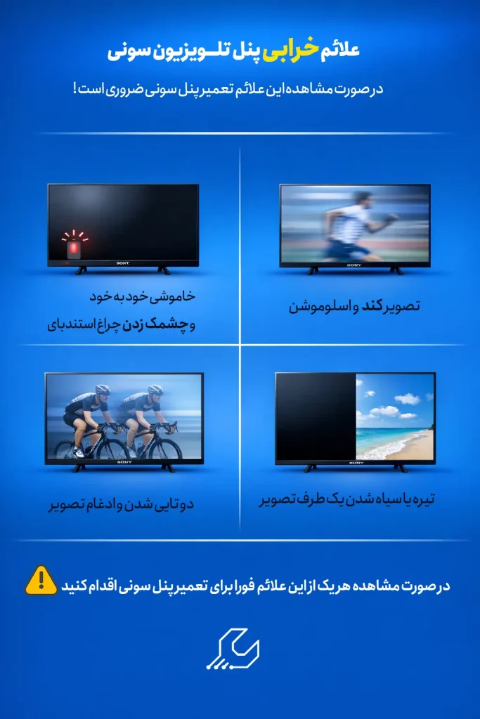 خرابی پنل تلویزیون سونی